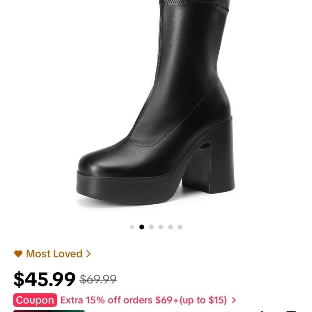 LIKE NEW Women’s 9.5 Dream Pairs Platform Boots - Picture 1 of 4